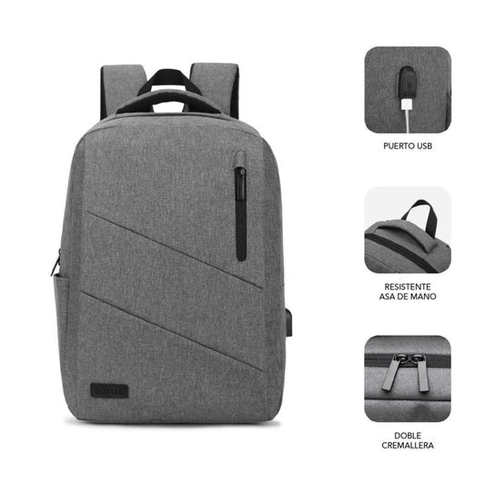 Mochila Subblim City Backpack para Portátiles hasta 15.6"
Puerto USB
Gris