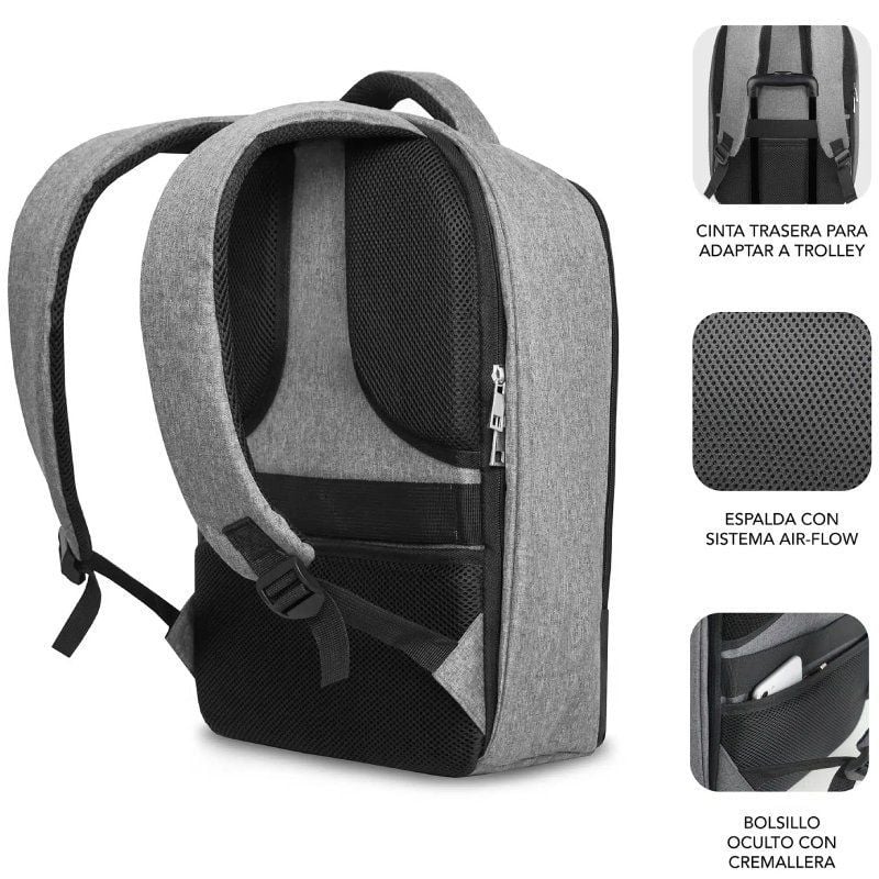 Mochila Subblim Secure V2 AP para Portátiles hasta 15.6"
Puerto USB
Antirrobo
Gris