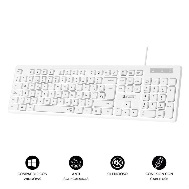 Teclado Subblim Business Slim Silencioso
Blanco