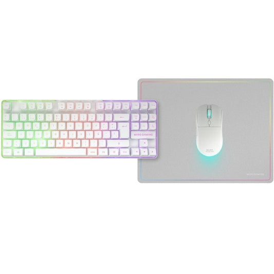 Pack Gaming Mars Gaming MCPWTKL
Teclado Inalámbrico + Ratón Inalámbrico + Alfombrilla
