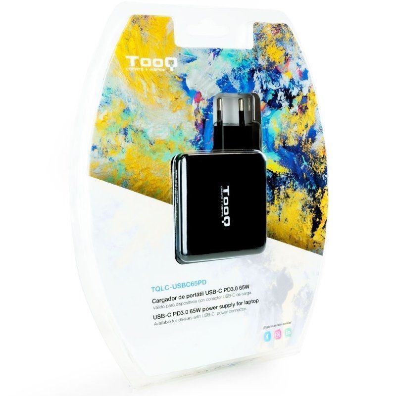 Tooq Cargador portátil conector USB-C 65W