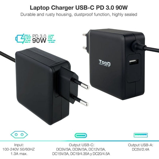 Cargador de Portátil TooQ TQLC-USBC90PD USB Tipo-C
90W
Automático
Voltaje 5-20V