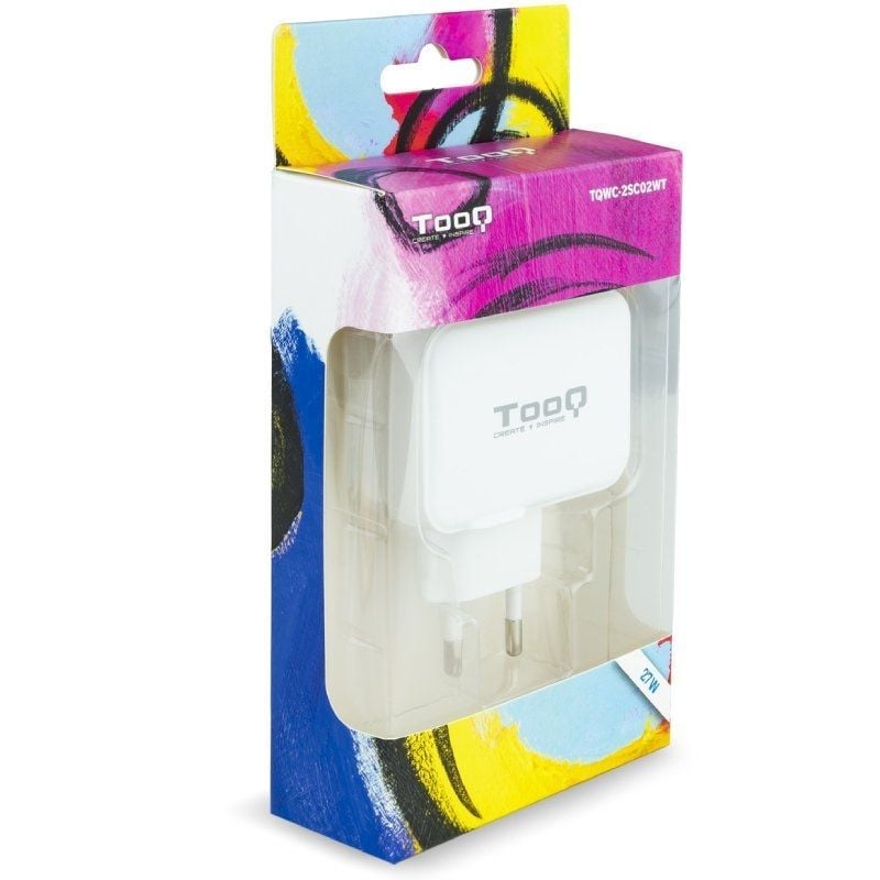 Cargador de Pared TooQ TQWC-2SC02WT
1xUSB Tipo-C
1x USB
27W