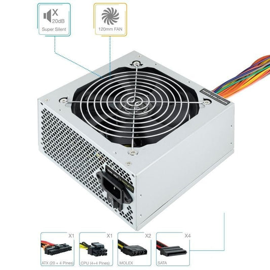 Fuente de Alimentación TooQ TQEP-500SSE
500W
Ventilador 12cm