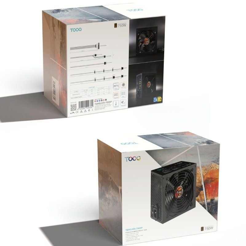 Fuente de Alimentación TooQ TQHELIOS-750SP
750W
Ventilador 12cm
80 Plus Bronze