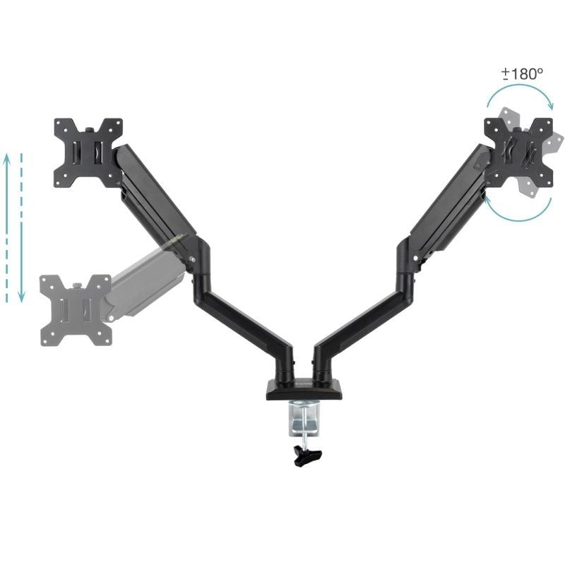 Soporte de Mesa para 2 Monitores TooQ DB1434TNR-B
hasta 10kg