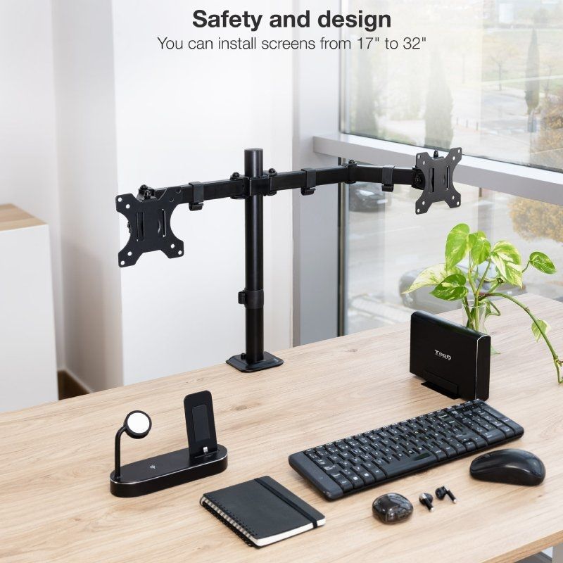 Soporte de Mesa para 2 Monitores TooQ DB1802TN-B
Giratorio
Inclinable
hasta 8kg
