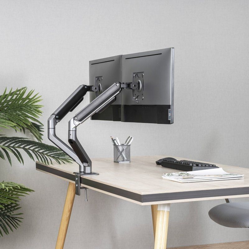 Soporte de Mesa para 2 Monitores TooQ DB4132TNR-G
Giratorio
Inclinable
hasta 9kg