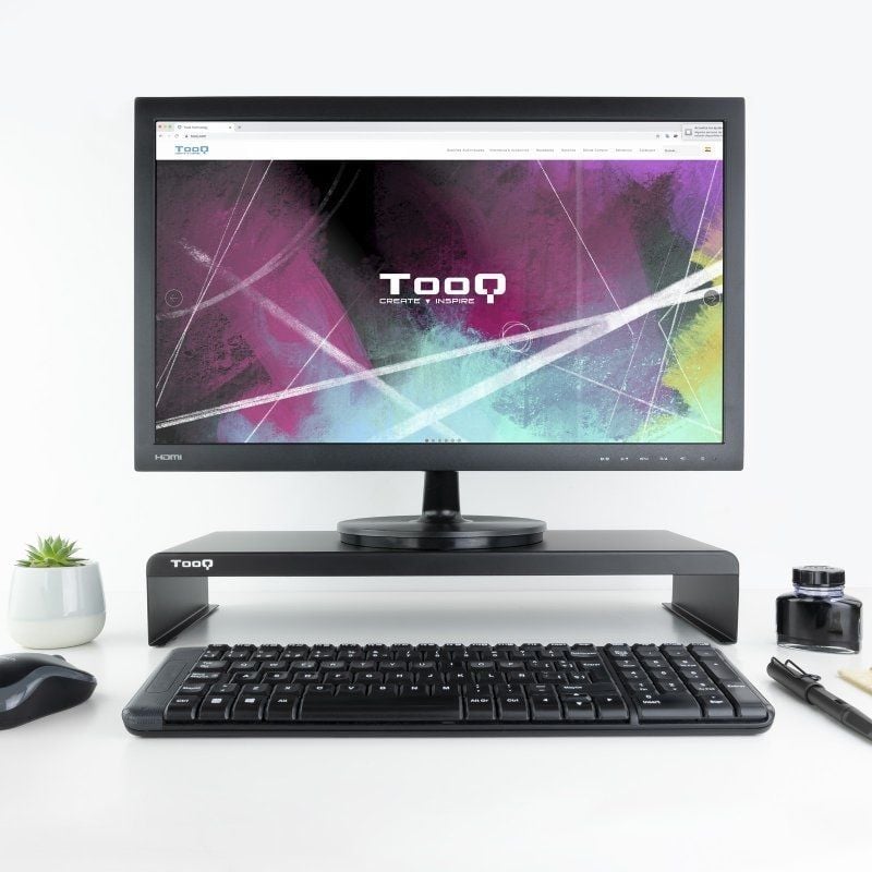 Tooq Soporte elevador para monitor/portátil NEGRO