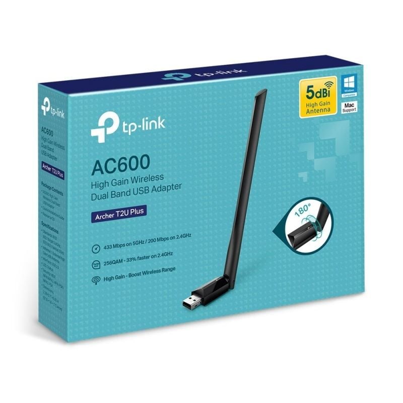 TP-Link Archer T2U Plus Adaptador WiFi AC600 USB