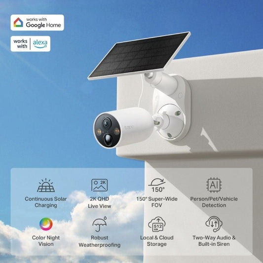 Cámaras de Videovigilancia TP-Link Tapo C425 KIT
Visión Nocturna
Control desde APP
Incluye Panel Solar