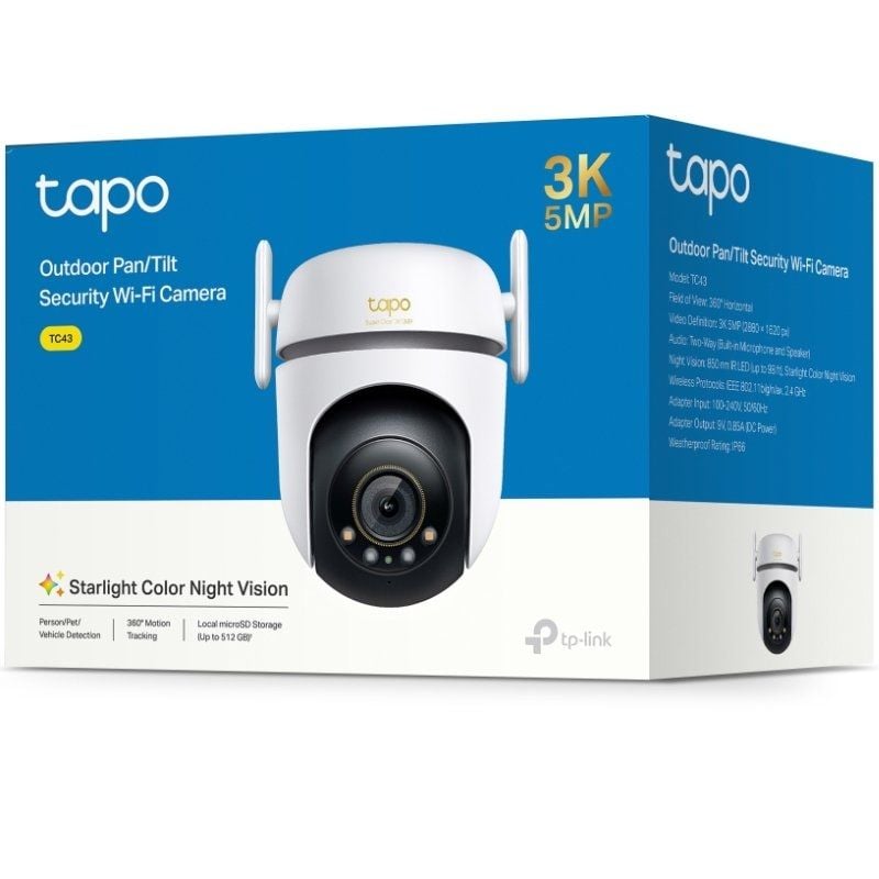 Cámara de Videovigilancia TP-Link Tapo TC43
Visión Nocturna
Control desde APP