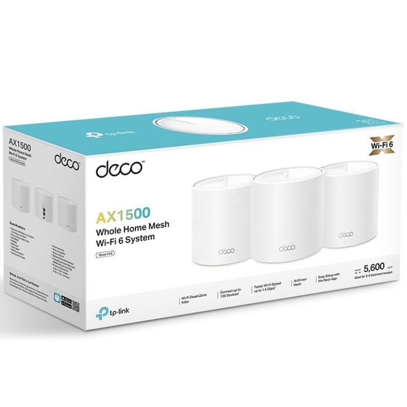 Sistema Mesh TP-Link Deco X10 1500Mbps
2.4GHz 5GHz
Pack de 3