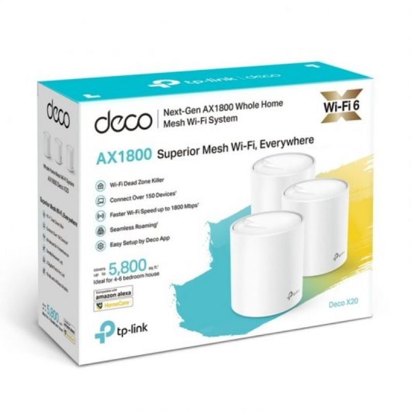 Sistema Mesh TP-Link Deco X20 1800Mbps
2.4GHz 5GHz
Pack de 3
