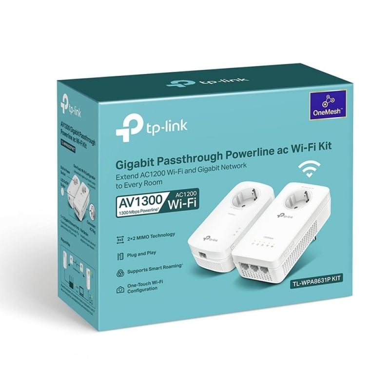 Adaptador Powerline TP-Link TL-WPA8631P 1300Mbps
Alcance 300m
Pack de 2