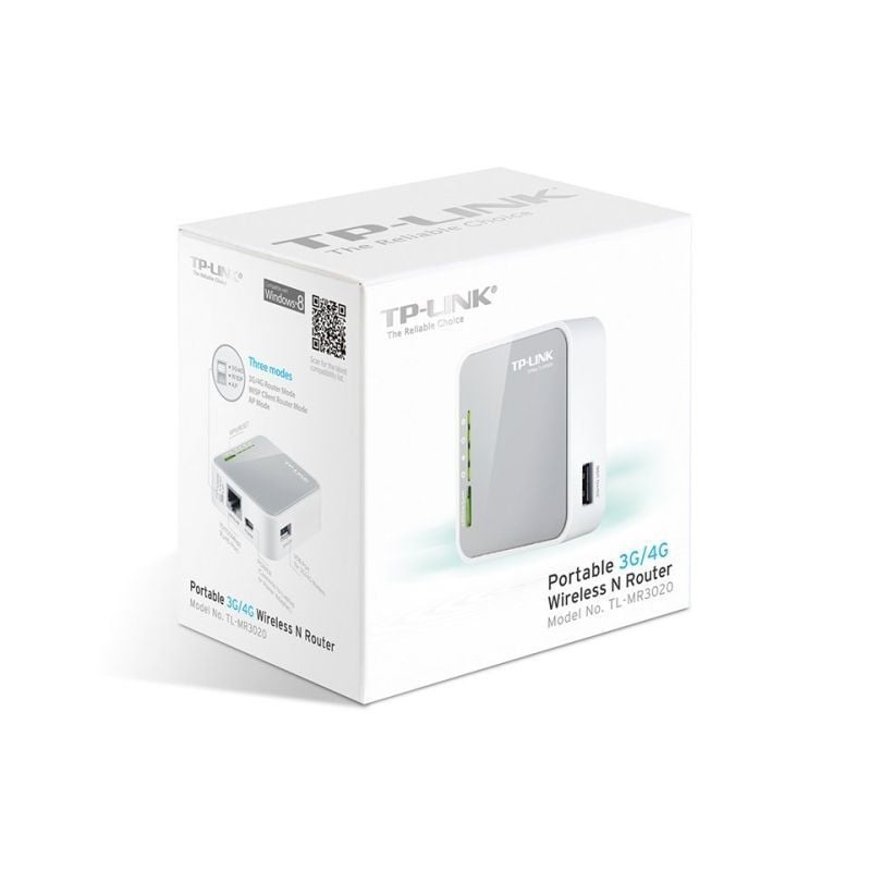 Router Inalámbrico 3G TP-Link TL-MR3020 150Mbps
2.4GHz
1 Antena
WiFi 802.11n/g/b