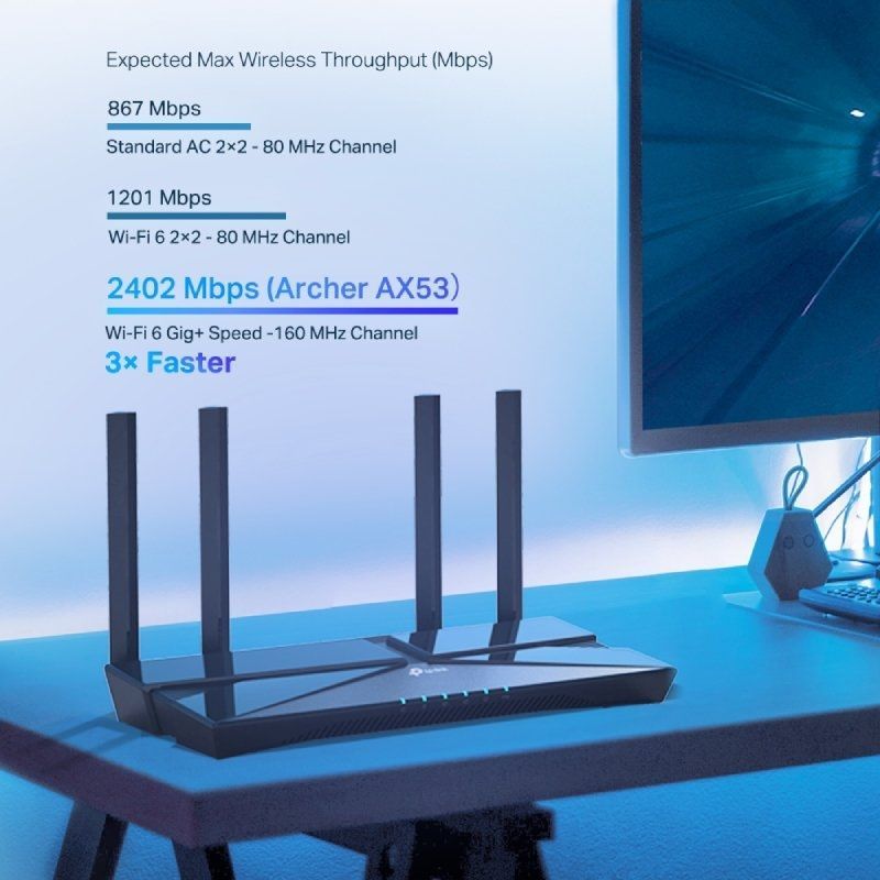TP-Link Archer AX53 Router WiFi6 AX3000 4xLAN 1xWA