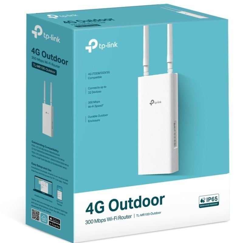 Router Inalámbrico 4G TP-Link TL-MR100-Outdoor 300Mbps
2.4GHz
2 Antenas
WiFi 802.11 b/g/n