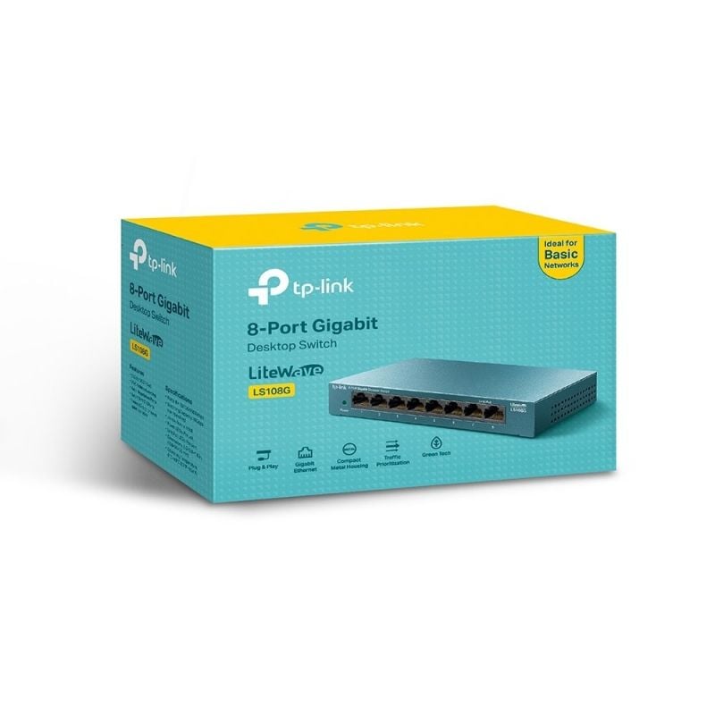 Switch TP-Link LS108G 8 Puertos
RJ-45 10/100/1000