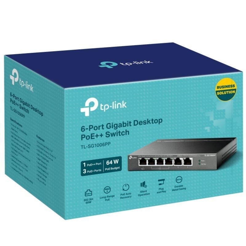 Switch TP-Link TL-SG1006PP 6 Puertos
RJ-45 10/100/1000
PoE++