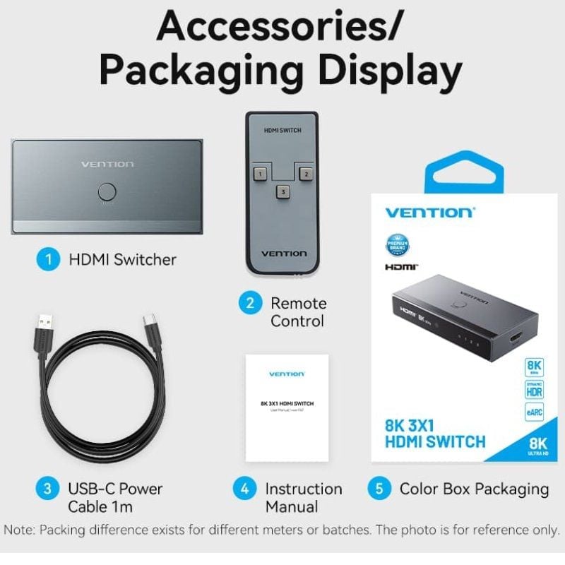 Switch Conmutador 8K HDMI 2.1 Vention AKRH0 HDMI Hembra
3x HDMI Hembra
1x USB Tipo-C DP
