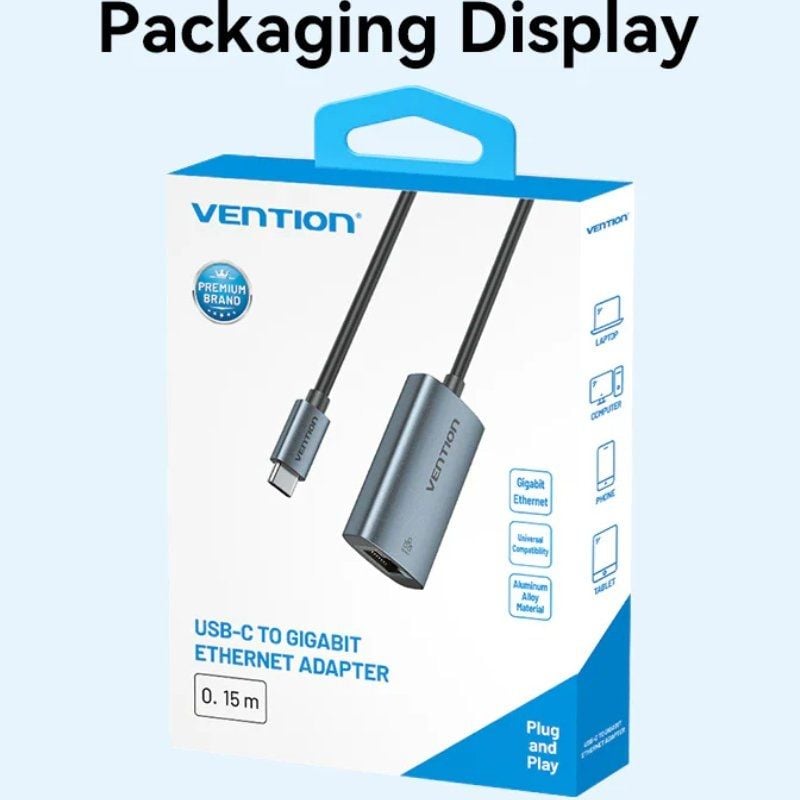Adaptador USB Tipo-C - RJ45 Vention CFPHB
1000Mbps
