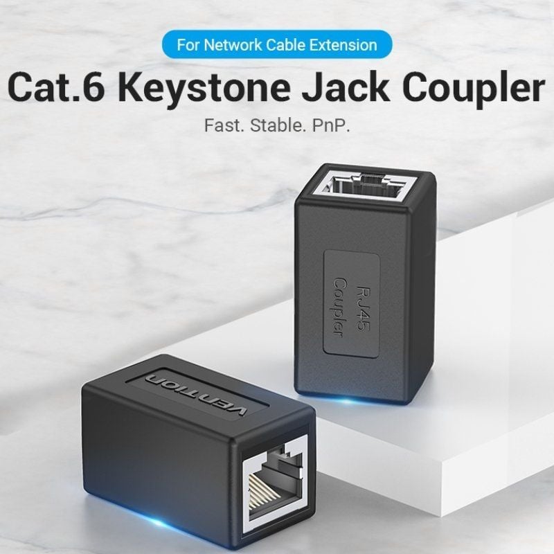 Adaptador Conector RJ45 Vention IPVB0-5
Cat.6 FTP
RJ45 Hembra - RJ45 Hembra
5 uds
Negro