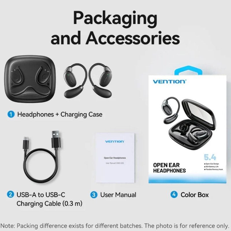 Auriculares Deportivos Bluetooth Vention Open Ear OpenBeat O15 NBTB0 con estuche de carga
Negros