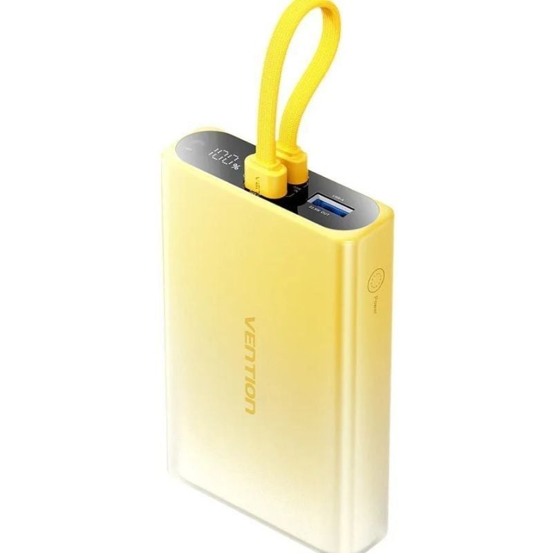 Powerbank 10000mAh Vention FHZY0
22.5W
Amarillo
Incluye Cable USB Tipo-C y Lightning