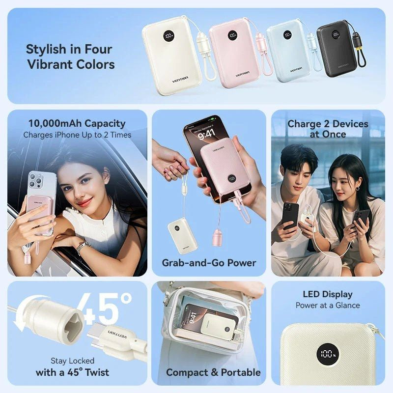 Powerbank 10000mAh Vention FKAP0-C
22.5W
Rosa