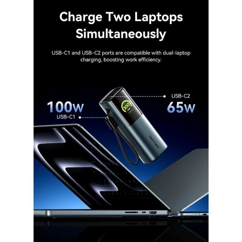 Powerbank 20000mAh Vention FKFH0
165W
Gris
Incluye Cable USB Tipo-C