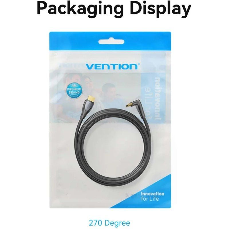 Cable HDMI 2.0 4K Acodado Vention ALRBI
HDMI Macho - HDMI Macho
3m
Negro