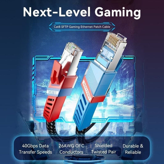 Cable de Red RJ45 SFTP Vention IKJBF Cat.8
Gaming
1m
Negro