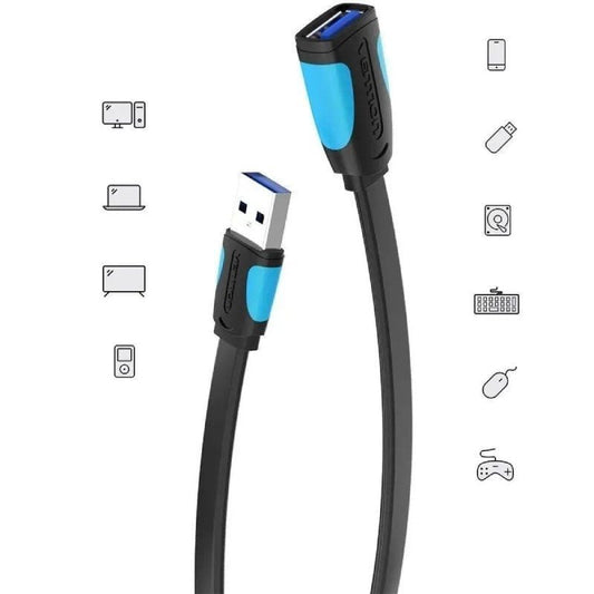 Cable Alargador USB 3.0 Vention VAS-A13-B200
USB Macho - USB Hembra
5Gbps
2m
Negro y Azul