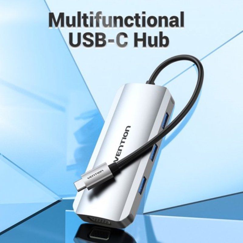Docking USB Tipo-C Vention TOIHB
1xHDMI 4K
1xVGA
3xUSB
1xUSB Tipo-C PD
Gris
