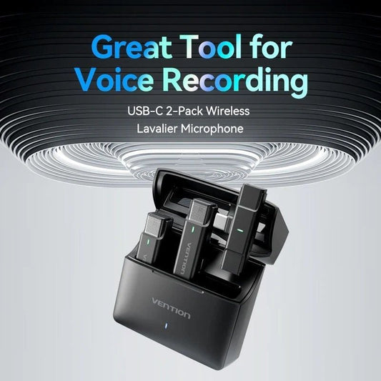 Micrófono Inalámbrico con Clip Vention NCAB0
USB Tipo-C
Incluye Receptor
2 unidades