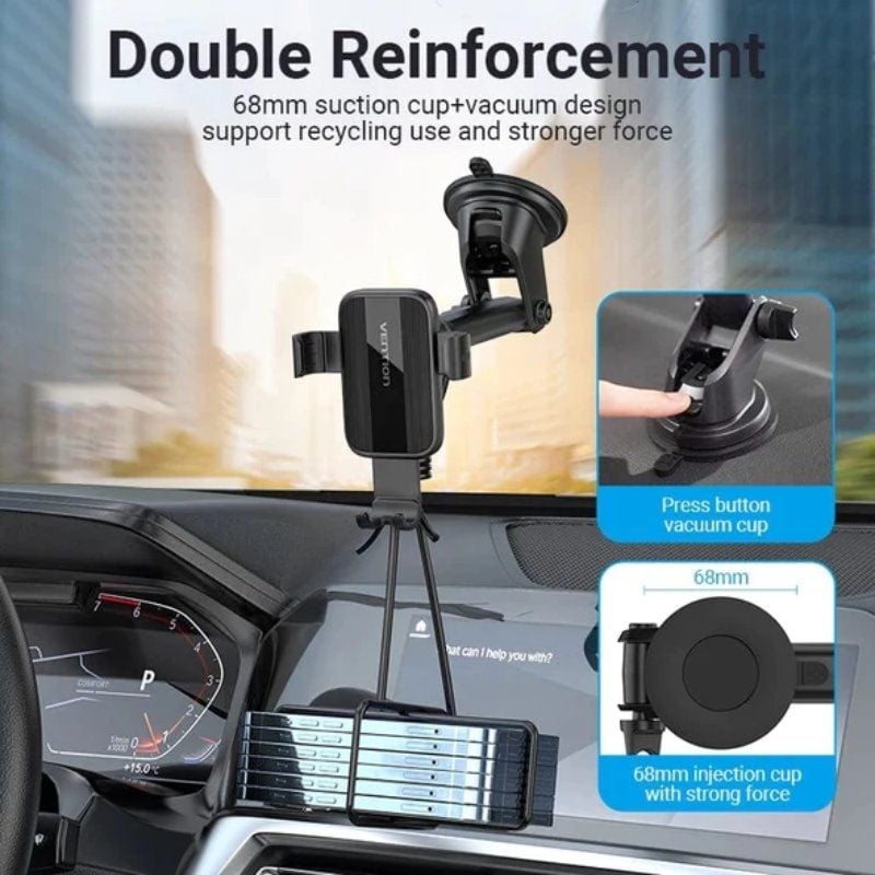 Soporte de Smartphone para Coche Vention KCOB0
Negro