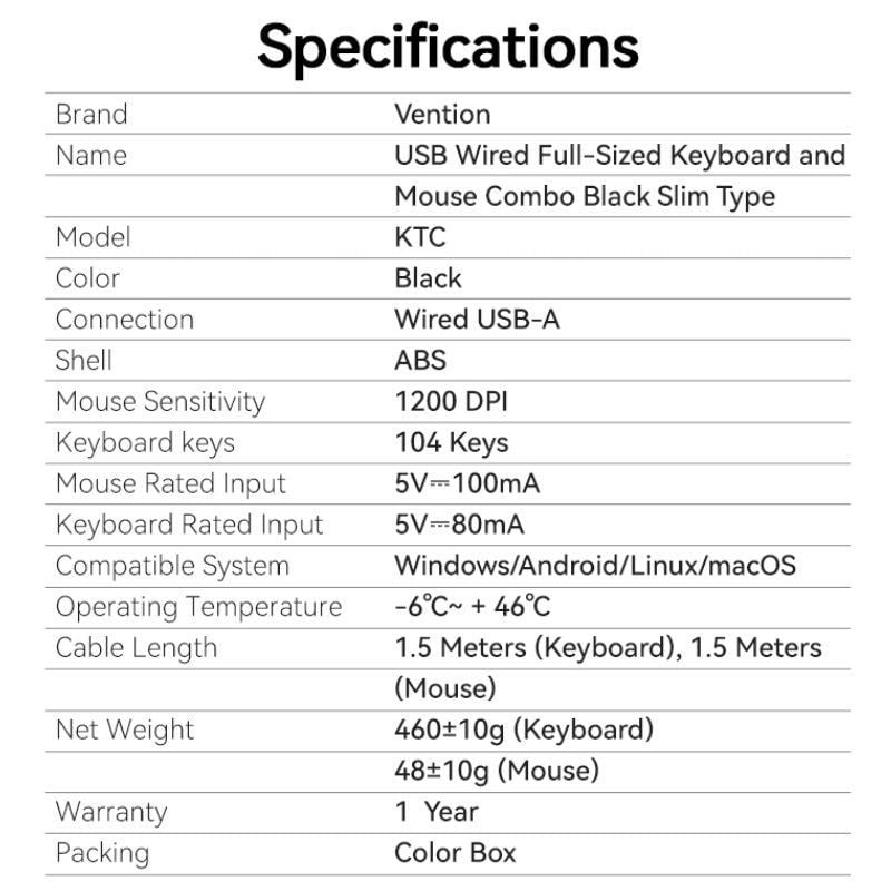 Teclado y Ratón Vention Combo KTCB0-ES