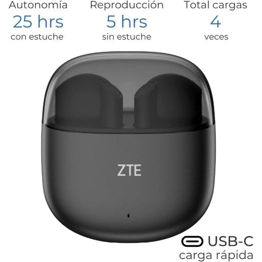 Auriculares Bluetooth ZTE Buds 2 con estuche de carga
Autonomía 5h
Negros