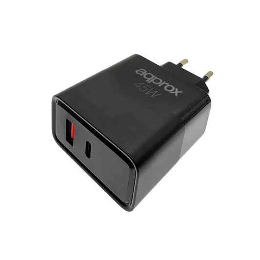 APPROX CARGADOR 45W QC 1 X USB A+ 1 X USB C+CABLE