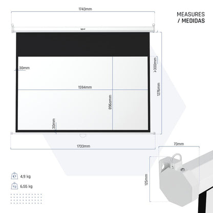 iggual Pantalla manual 16:9 72" 159x89 cm