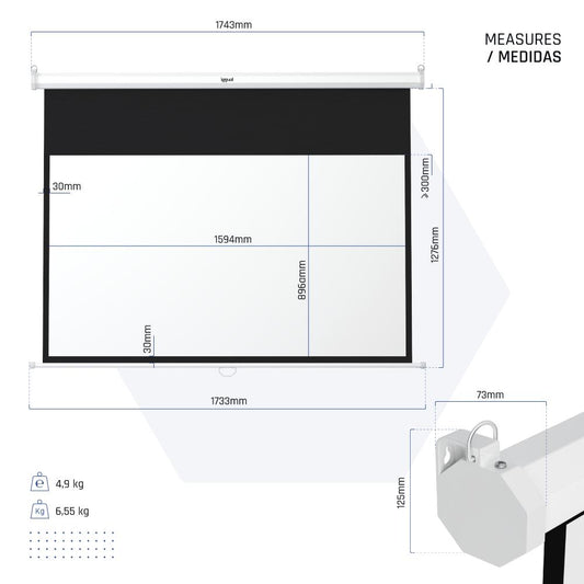 iggual Pantalla manual 16:9 72" 159x89 cm