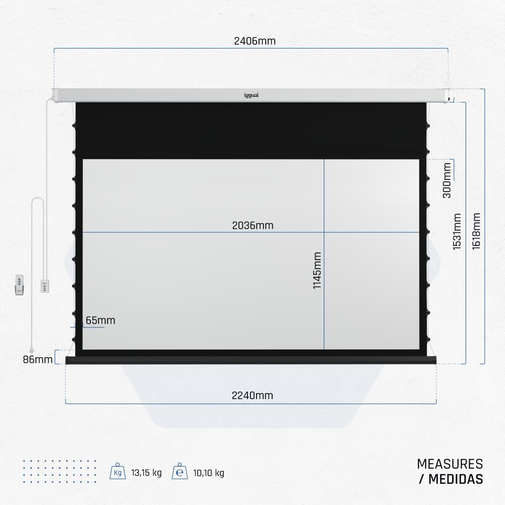 iggual Pantalla eléc tensionada 16:9 92" 203x114cm