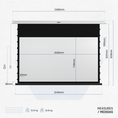iggual Pantalla eléc tensionada 16:9 92" 203x114cm