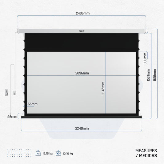 iggual Pantalla eléc tensionada 16:9 92" 203x114cm