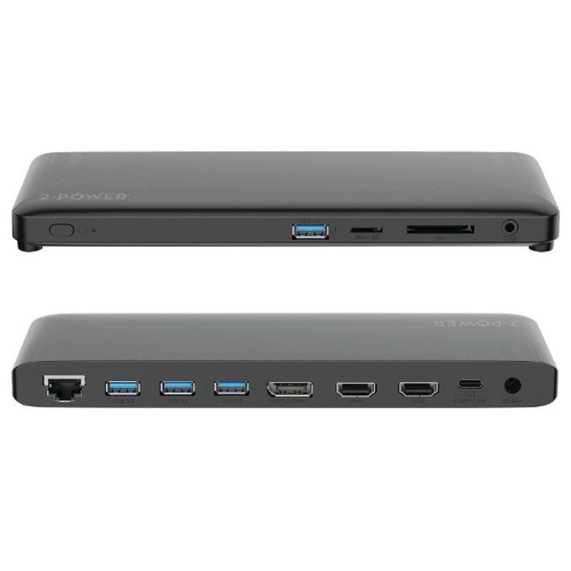 Docking USB Tipo-C 2-Power DOC0117A
4xUSB
1xUSB Tipo-C PD
2xHDMI
1xDisplayPort
1xJack
1xRJ45
1xLector Tarjetas SD
Gris