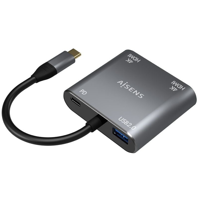 Conversor USB Tipo-C Aisens A109-0625
2x HDMI 4K SST MST Hembra - USB Tipo-C Macho - USB Hembra - USB Tipo-C Hembra