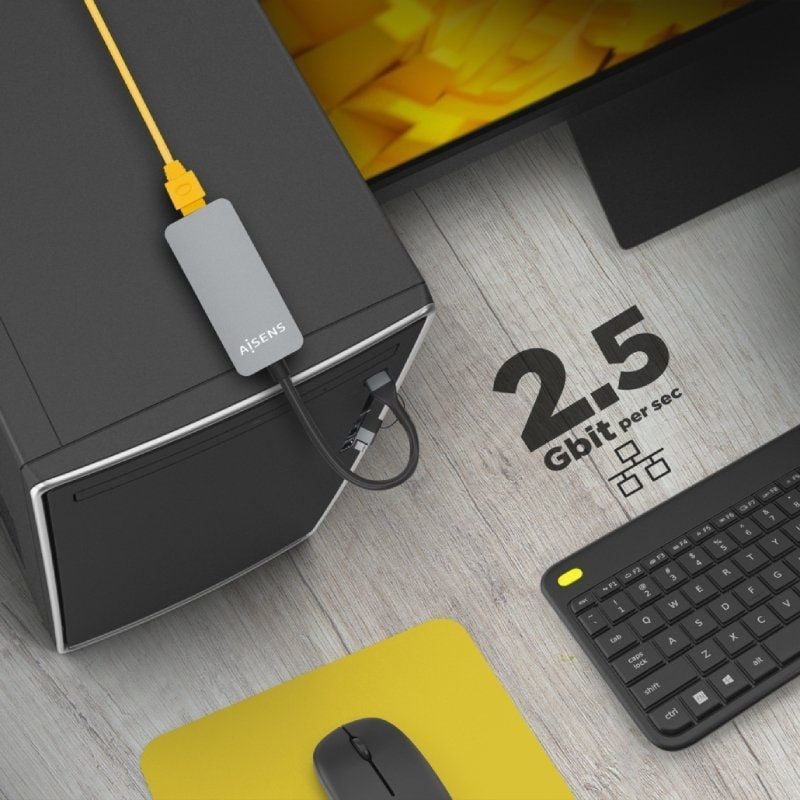 Adaptador USB - USB Tipo-C - RJ45 Aisens A109-0710
2500Mbps