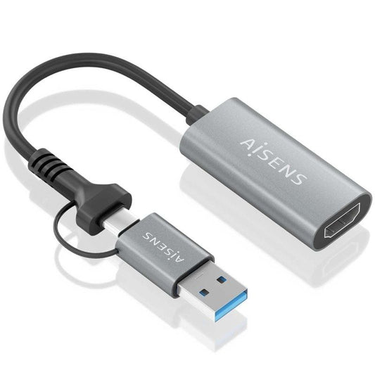 Conversor HDMI Aisens A109-0913
USB + USB Tipo-C 3.1 Macho - HDMI Macho
15cm
Gris