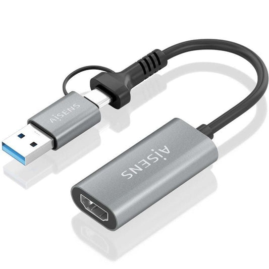 Conversor HDMI Aisens A109-0913
USB + USB Tipo-C 3.1 Macho - HDMI Macho
15cm
Gris